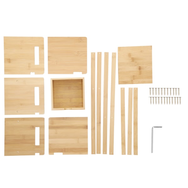Bambu skrivbordsbokhylla Utdragbar justerbar organizer Hylla Förvaringsställ med låda för hemmakontor