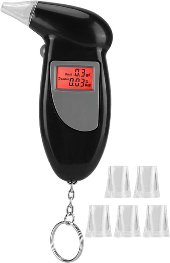 Digital Alcohol Tester with LCD Screen and 5 Mouthpieces