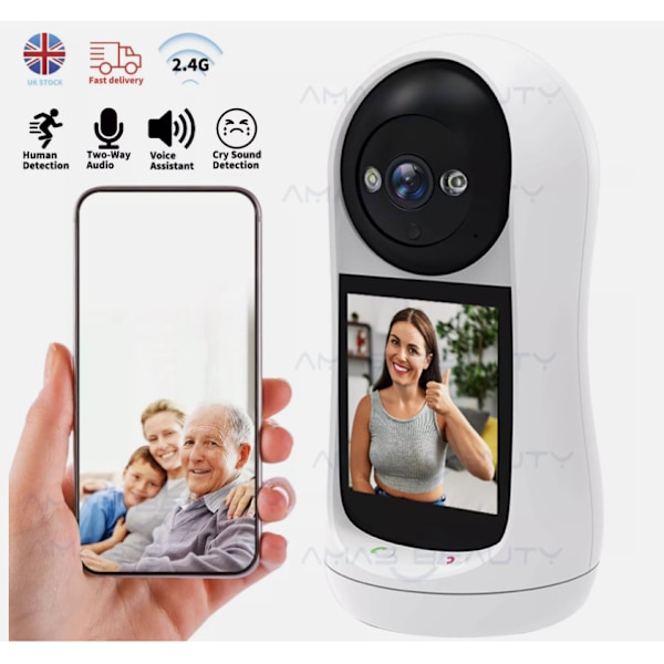 Babyalarm PTZ WiFi Kamera Indendørs CCTV ældre 2-vejs Video Tale Stemmeassistent