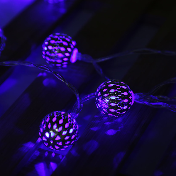 5m 40 LED Kugleformet Lysstreng til Soveværelse, Græs, Landskab, Have, Hjem, Ferie - Blå