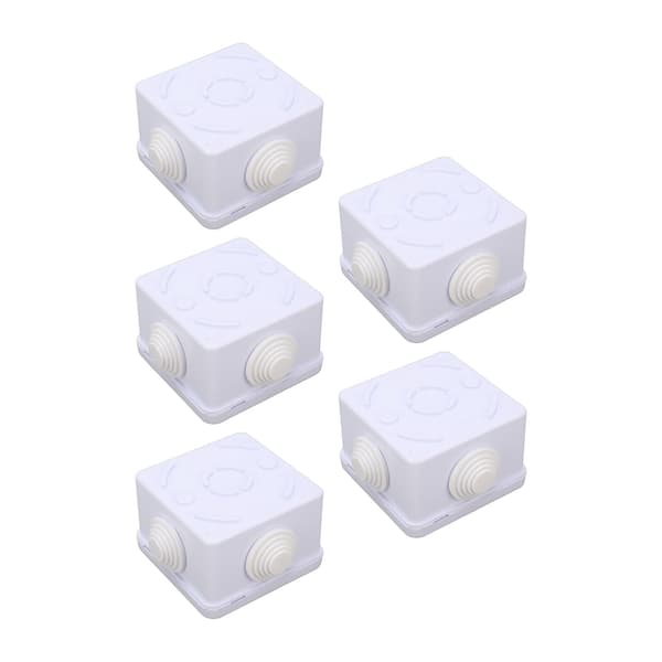 5-pack IP55 Waterproof Junction Box with Rubber Seals for Outdoor Electrical Connections