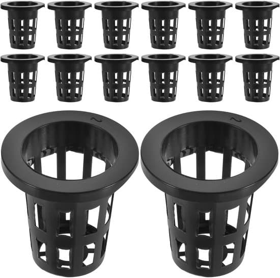 Hydroponics - Growing System - Net Cups - Wide Lip - Black Pots - Gardening - Vegetables - 2 Inch - Round - Plastic - Hydroponics Kit - 50 Pcs