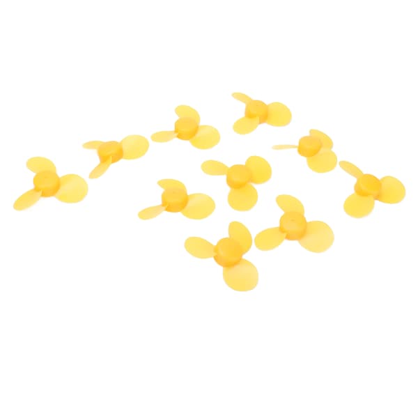 10 pcs Toy Propeller ABS Plastic 3-Blade Fan DIY Toy Model Accessories Yellow 743Y2A