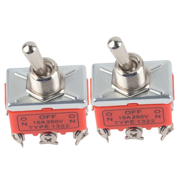 2 stk DC-motorbryter CW CCW Motor 6-polet vippebryter 250V 15A