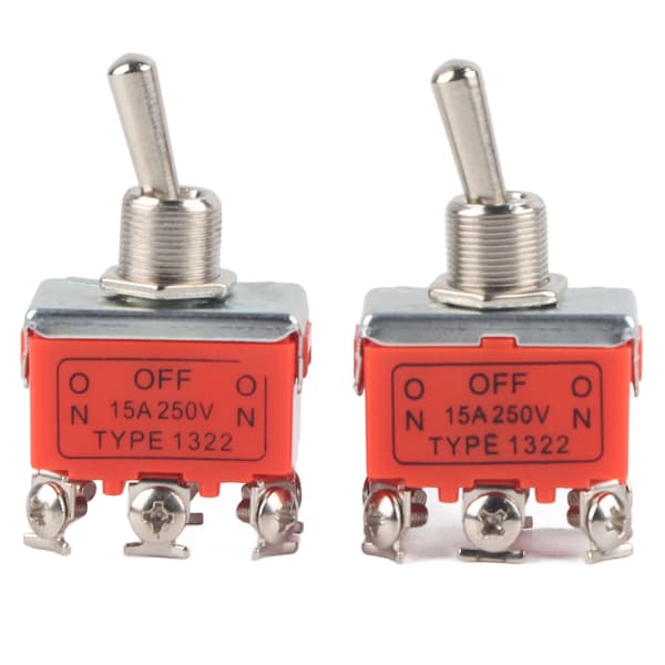 2 stk DC-motorbryter CW CCW Motor 6-polet vippebryter 250V 15A