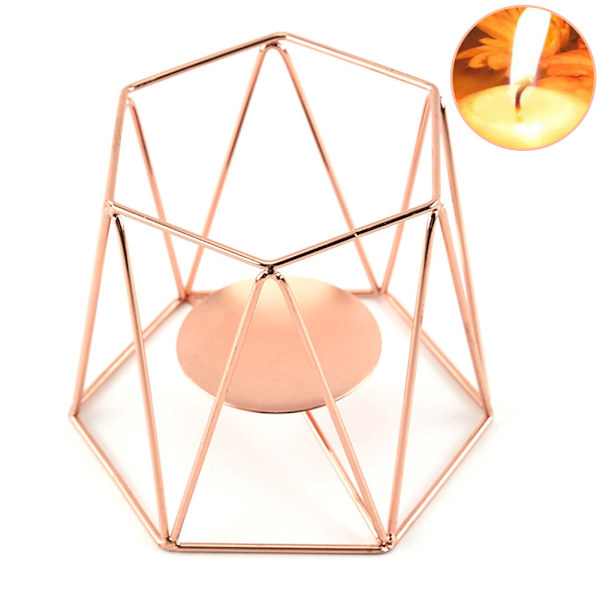 Nordisk Stil Smijern Geometrisk Lysestager Metal Håndværk Hjem Dekoration Beslag Lysestager