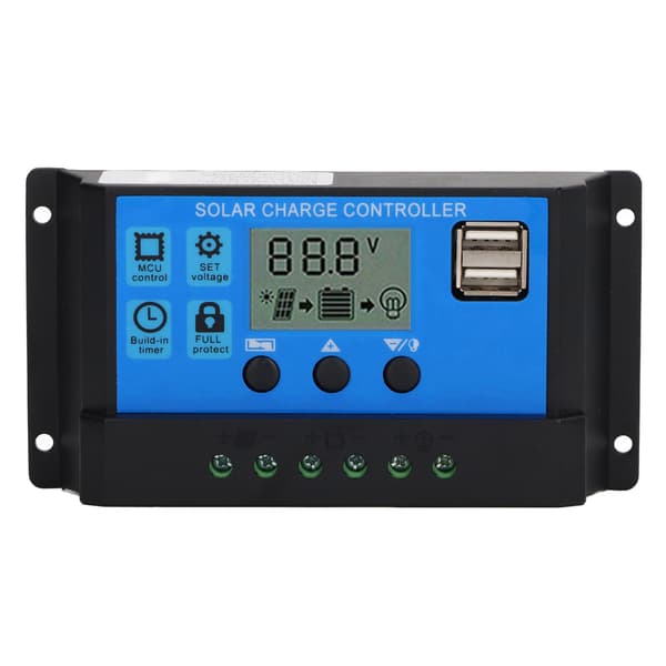 12V 24V Solcellepanelkontroller PWM Fotovoltaisk Regulator LCD-skjerm MPPT Solcellelader 100A