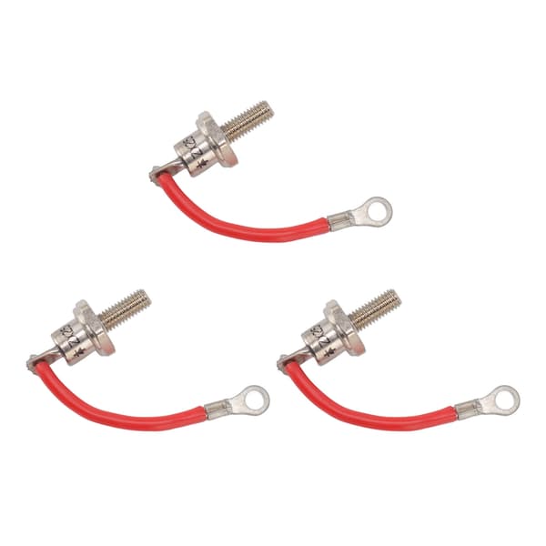 12V 25A ZX25 Generator Diode Kit, 3pcs Portable Diesel Rectifier Replacement, Red Cable Positive, Small Engine Parts