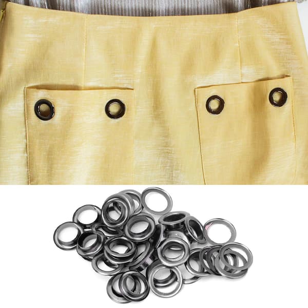 100 Pcs Brass Eyelets 3.5mm Anti-rust Leather Craft Rivets for DIY Punch Tool, Black