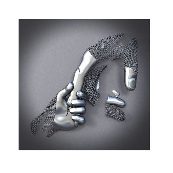 3D Kærlighedshjerte Moderne Kunst Dekorativ Metalfigur Statue Kunst Lærred Maleri Væghængende Rammeløs Rum Dekoration