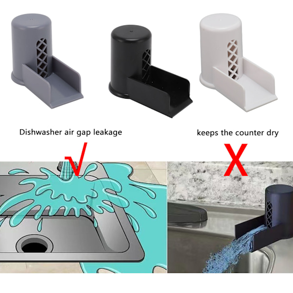 Diskmaskin Luftspaltslock Ersättning Diskmaskin Överströmningspip Förlängare med Ramp för Diskbänk Vit