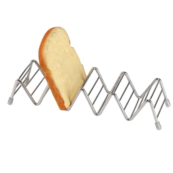 Wavy Stainless Steel Taco Holder, Display Stand, Shell Rack, 4-5 Compartments