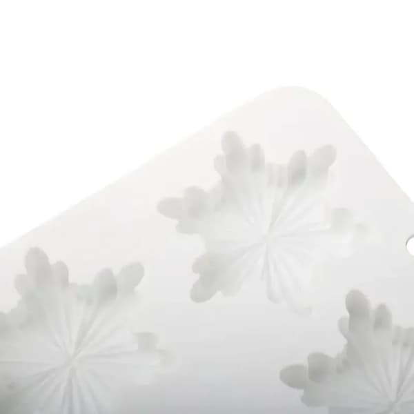 Silikonformset om 2 (12 hålrum) - snöflinga - livsmedelssäker - vit