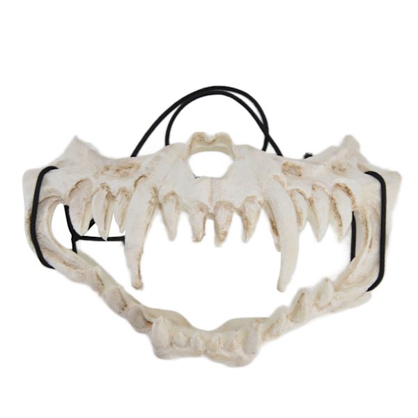 Dödskalle Mask Latex Tiger Tand Typ Hållbar Vattentät Justerbar Läskig Mask för Fest Festival Teater