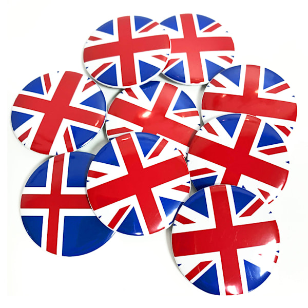 Union Jack -solki, 5,8 cm, Yhdistyneen kuningaskunnan lippu, rintamerkkisolki, UK-lippu, Union Jack, brittiläinen, patrioottinen, brittiläiset merkit