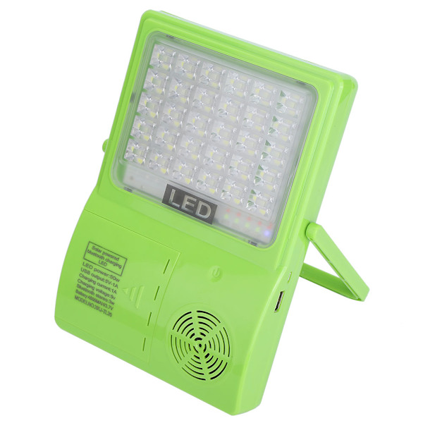Aurinkoenergialla toimiva LED-valo, monitoiminen kannettava langaton kaiutin ja varoitusvalo Bluetoothille