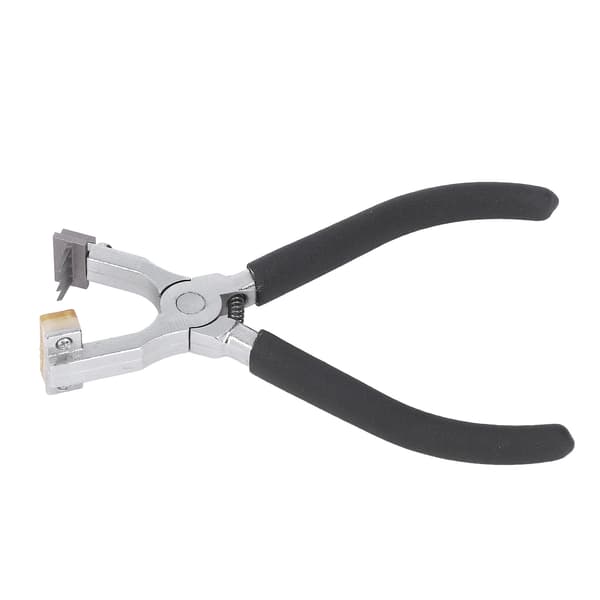 Leather Hole Punch Tool Double Lever Interchangeable Head Rhombic Cutter with Ergonomic Handle for Crafts