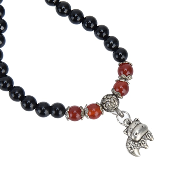 Pärlarmband Lycka Naturlig Obsidian Armband för Kvinnor Män Hälsa Rikedomen Pengar Feng Shui Smycken