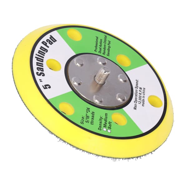 5 inch Sanding Pad 5/16-24 Hook and Loop PU Backing Plate Pneumatic Sander Buffer 12000RPM