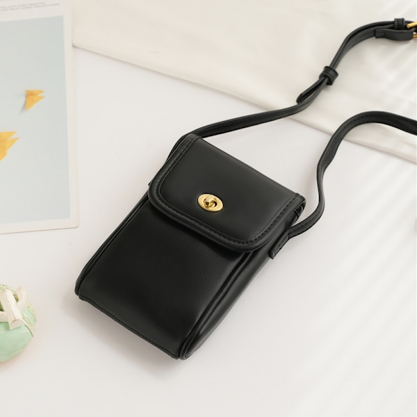 Mini PU mobiltelefonväska söt flip Messenger väska en axel mobiltelefonväska