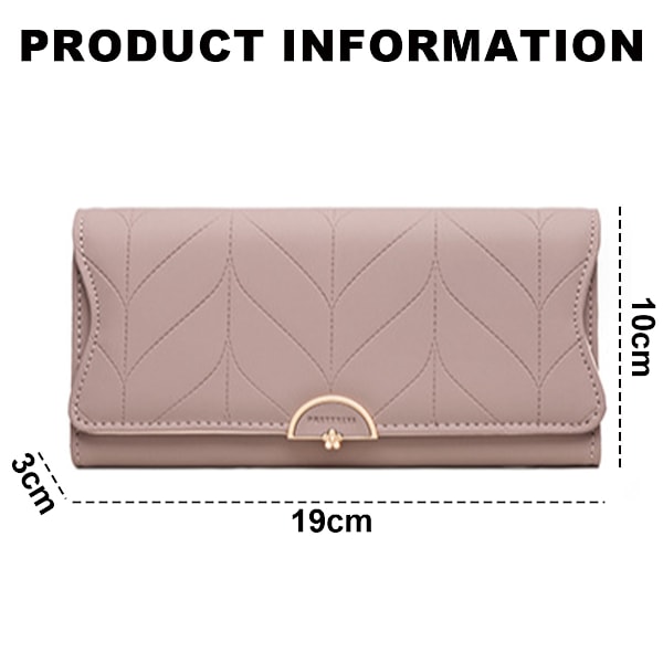 Stor plånbok för kvinnor  PU-läder Halvrund Liten blomma Spänne Telefon Checkbook Organizer Myntväska