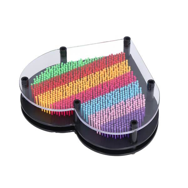 Rainbow 3D Heart Pin Art Board, Clone Handprint Modeling Needle Painting, Creative Hand Shape Decoration Gift