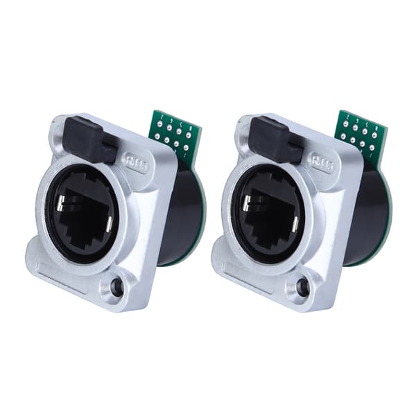 2 stk. RJ45 PCB-panel Vandtæt Rund Slidstærk Isolator PA-materiale ELRJWH5-kort