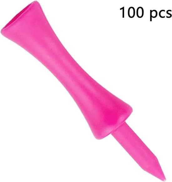 Rosa golfpeggar i plast, 57 mm, 100-pack, Långa Castle golfpeggar, 2 1/4 tommer.