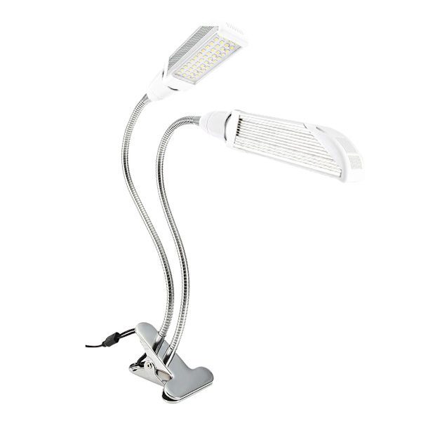 EU-stik AC100-240V 45W Plant Grow Lampe LED Lys med Svanehals & Klemme til Drivhus Havebrug