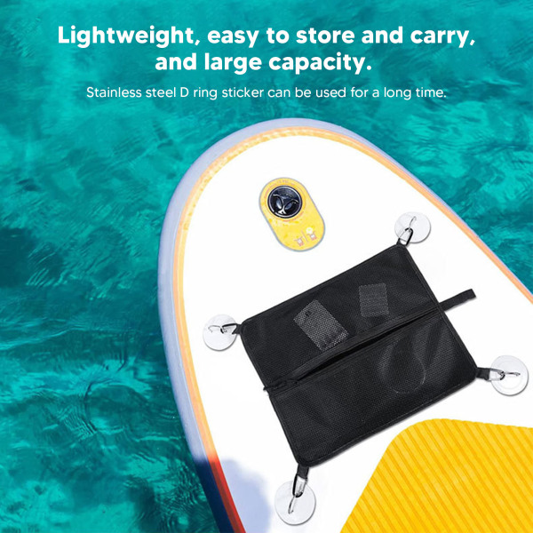 Paddleboard Mesh Bag Paddle Board Deck Bag Kajak Paddle Surf Deck Bag med 4st klistermärke