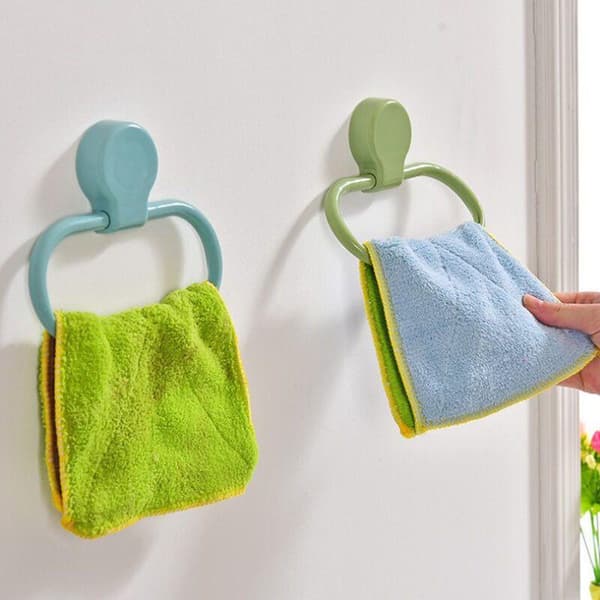 Handduksring, självhäftande handduksring, handduksring i plast (vit)