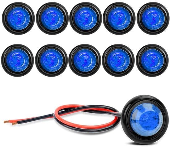 Sæt med 10 vandtætte 12V LED-lys blå – undervands- og interiørbelysning