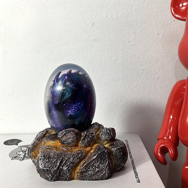 Saurs Dragon Eggs Glowing Resin Lava Saurs Egg Hem Ornament Kollektioner och Gåvor till Vänner