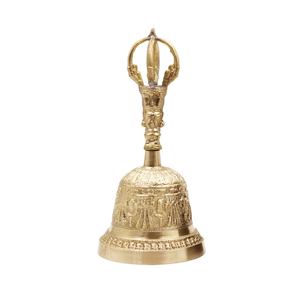 Handgjord handklocka te meditation larm bön tibetansk buddhistisk klocka