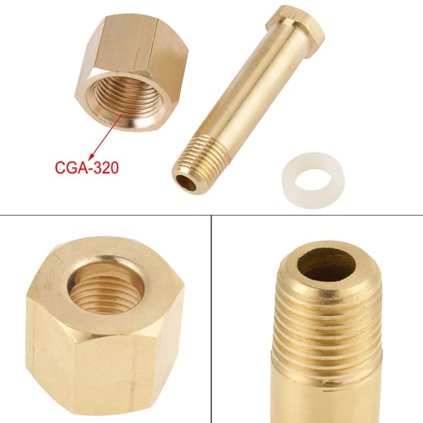 CGA-320 Carbon Dioxide Regulator Inlet Nut and Nipple with Washer