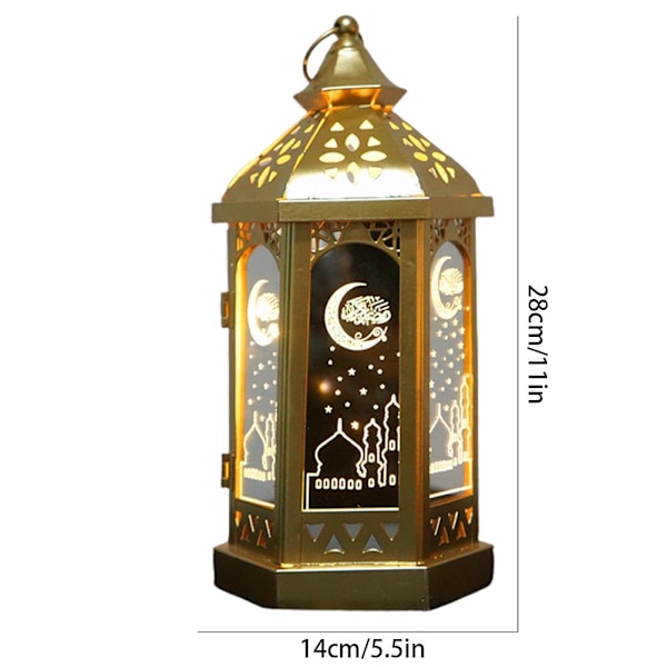 LED Ramadan-lykt Ramadan-dekorasjonslys Utsøkt Ramadan-hengende lys for bursdag Eid Mubarak