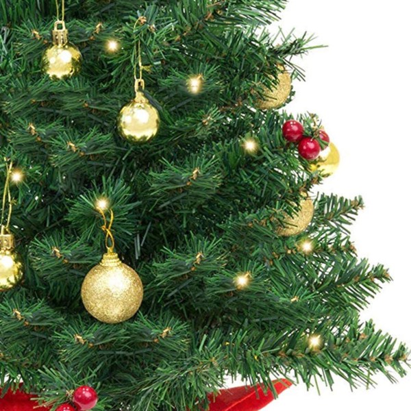 Bordsskiva julgran konstgjord mini julgran med LED slingor Desktop Ornaments Heminredning