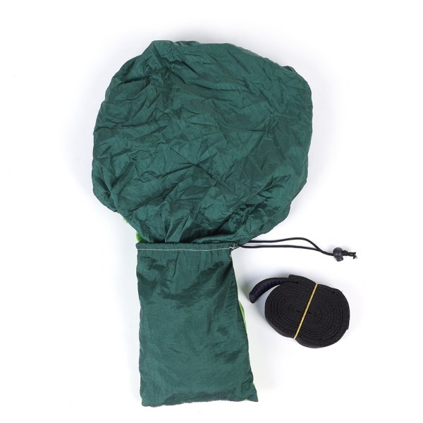 Bredda och förlänga utomhus hängande säng camping rese hängmatta sovsväng (grön + mörkgrön)