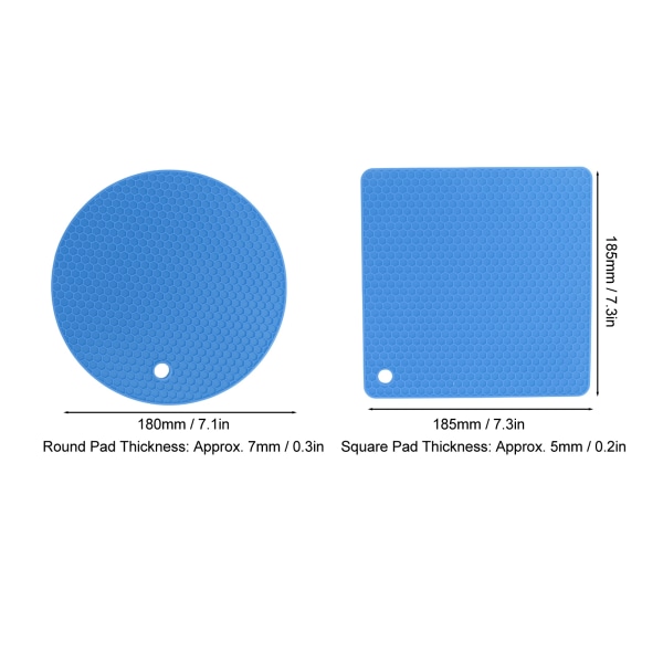 5 kpl Silikoninen Alusta Neliö Pyöreä Hunajakenno Kuuma Alusta Liukumaton Lämpöä Kestävä Kuumalevyille Pannuille Keittiön Kattiloille