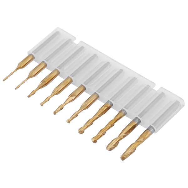 Titanbelagte kulefreser 3,175 mm skaft 1*4/1,5*6/2*8/2,5*12/3,175*12 mm