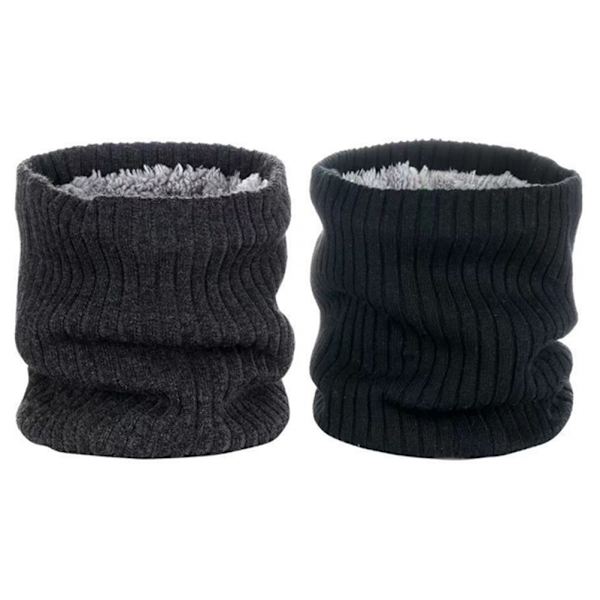 2 st Vinter Halsvärmare Stickad Hals Gaiter Tjock Vindtät Termisk Halsduk Ansiktsmask för Män Kvinnor