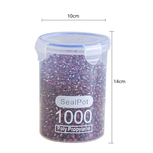 Behållare för skafferiorganisation, 2-pack 1L lufttäta matförvaringsbehållare, spannmålsförvaringslåda, plastbehållare