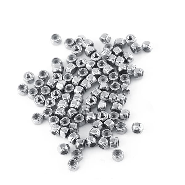 Stainless Steel SS304 Nylon Insert Hex Lock Nuts Set (M2, 100 Pcs)