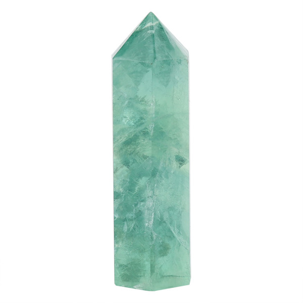 Kristallkvarts Naturlig Grön Fluorit Hexagonal Kristallkolumn Fluorit Energistol （ 5-7cm）