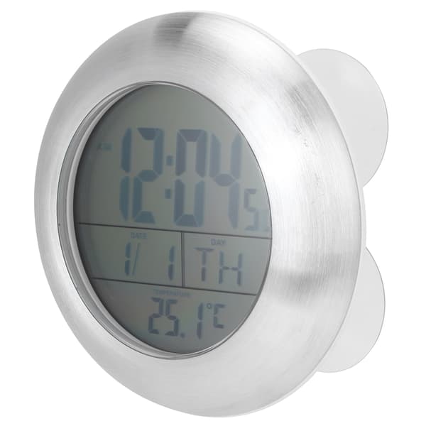 Shower Wall Clock Portable Waterproof Digital Clock with Temperature and Calendar Display