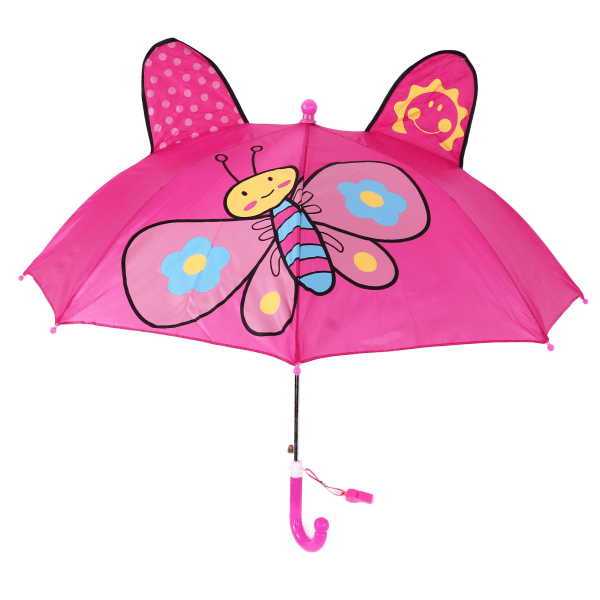 Barnparaply Härligt tecknat djur Enkelt att använda Lättvikts paraply för flickor för regn klar DayRose Red