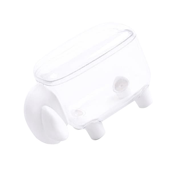 Sheep-shaped Cotton Swab Storage Box, Transparent Toothpick Holder, White Home Decor Organizer