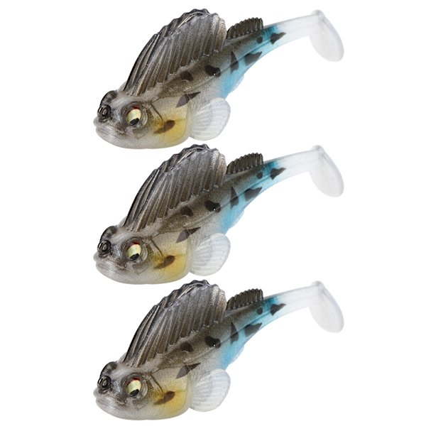 3 stk PVC Kunstige Livaktige Jig Fiske Lures Agnsfisk Fiskeutstyr med Høykarbonstål Enkeltkrok