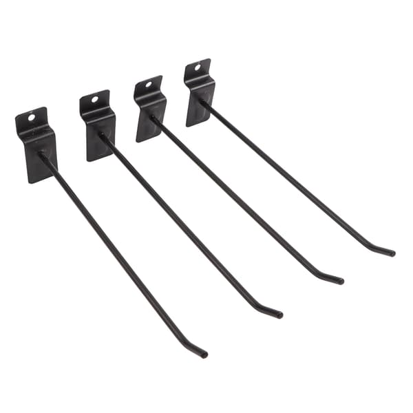 Black Slatwall Hooks 30-Pack, Heavy Duty Display Hooks, Rust-Resistant, Easy Assembly for Retail and Garage Storage