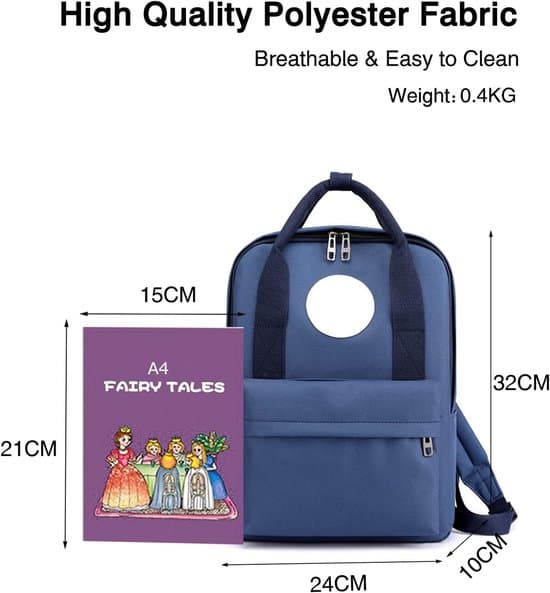 Children's School Bag - Lightweight Backpack - Waterproof Polyester Material - Suitable for Primary School Students - Unisex (24x32 cm)